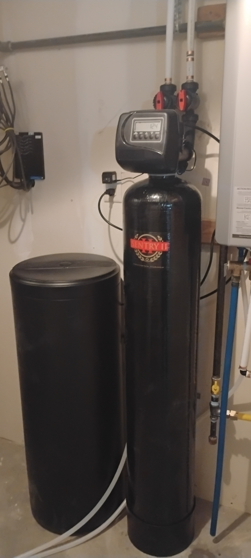 Sentry II whole-home water softener with brine tank